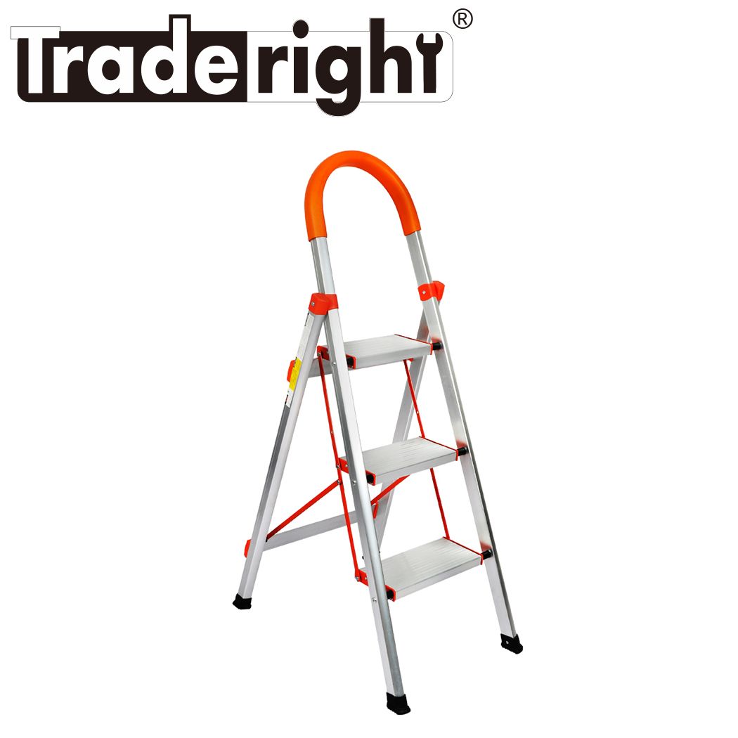 3 Step Ladder Multi-Purpose Folding Aluminium Lightweight Non Slip Platform