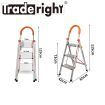 3 Step Ladder Multi-Purpose Folding Aluminium Lightweight Non Slip Platform