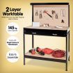 2-Layered Work Bench Garage Storage Table Tool Shop Shelf