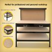 3-layer Steel Work Bench Garage Storage Table Tool Shop Shelf Pegboard Drawer