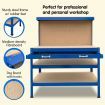 3-Layered Work Bench Garage Storage Table Tool Shop Shelf Blue