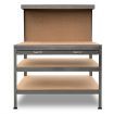 3-Layered Work Bench Garage Storage Table Tool Shop Shelf Silver