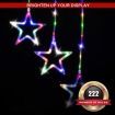 Stockholm Christmas Lights Stars Curtain 9pc 222 LEDs Flash Multi Garden Decor