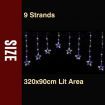 Stockholm Christmas Lights Stars Curtain 9pc 222 LEDs Flash Multi Garden Decor