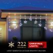 Stockholm Christmas Lights Stars Curtain 9pc 222 LEDs Flash Multi Garden Decor