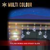 Stockholm Christmas Lights Stars Curtain 9pc 222 LEDs Flash Multi Garden Decor