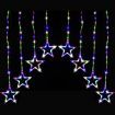 Stockholm Christmas Lights Stars Curtain 9pc 222 LEDs Flash Multi Garden Decor