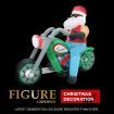 Stockholm Christmas Inflatables Airpower Santa Bike 1.8m White LEDs Effect