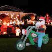 Stockholm Christmas Inflatables Airpower Santa Bike 1.8m White LEDs Effect