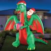 Stockholm Christmas Inflatables Airpower Santa on Dragon 2.7m White LEDs Garden