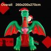 Stockholm Christmas Inflatables Airpower Santa on Dragon 2.7m White LEDs Garden