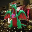 Stockholm Christmas Inflatables Airpower Santa on Dragon 2.7m White LEDs Garden