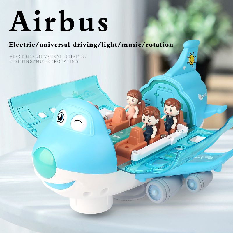 Educational Toys Children's Electric Model Airplanes Toys For Boys Diecasts Luminous Music 360-degree Rotating Educational Toys