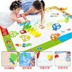 Magic Doodle Mat with Pens Stamps Cartoon Theme Water Coloring Rug Drawing Carpet Painting Educational Toy for Girl Boy Kids