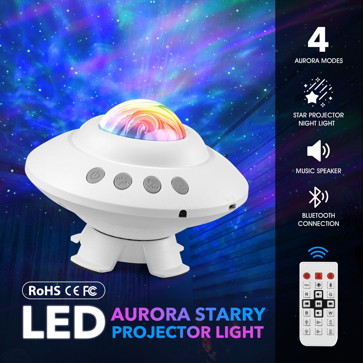 3D Nightlight Projector LED Galaxy Starry Light Aurora Lamp Birthday Lighting Decoration Party Supply 