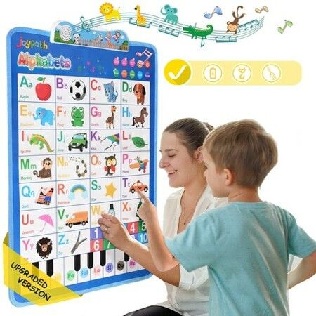 Electronic Interactive Alphabet Wall Chart, Talking ABC, 123s, Piano Tone, Music Learning Poster for Age 1 2 3 4 5 Year Old Boys Girls Kids