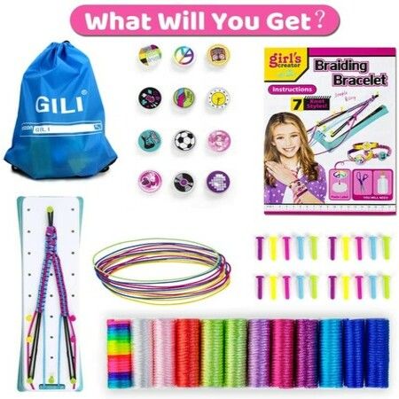 Girls Crafts Friendship Bracelet String Making Kit DIY Bracelet Jewelry Maker Toys with Beads Supplies for Teen Girls and Adults Birthday Christmas Gift for Kids Age 7 8 9 10 11 12 Year Old 