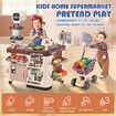 Supermarket Playset Pretend Play Make Believe Kids Educational Toy 63 Pcs