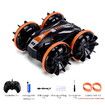 2022 Amphibious Remote Control Road Truck Stunt Car Waterproof RC Car for Birthday Christmas Gifts Water Beach Pool Toy Orange