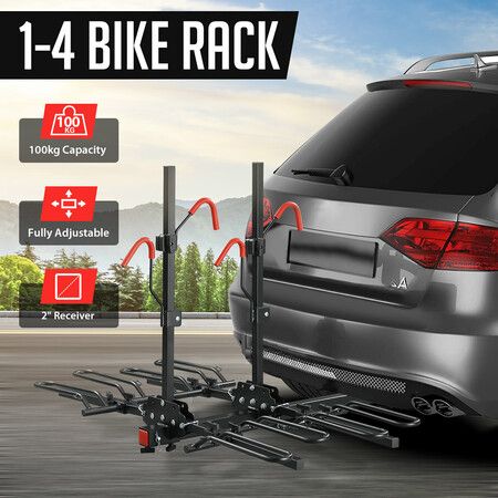 4 Bike Rack for Car SUV Bicycle Storage Carrier Holder Vehicle Rear Platform with 2 Inch Hitch Receiver