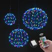 Set of 3 Christmas RGB LED Light Balls Lighted Multicolour Spheres Xmas Decoration with Remote