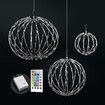 Set of 3 Christmas RGB LED Light Balls Lighted Multicolour Spheres Xmas Decoration with Remote