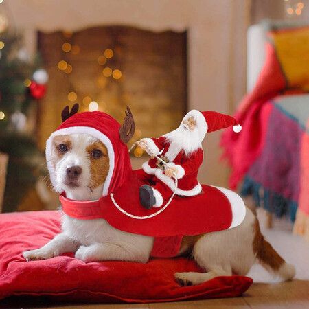 Good Boy Dog Santa Christmas Coat - Festive Red Winter Jacket For Puppies & Dogs (Sizes XS To XXL)