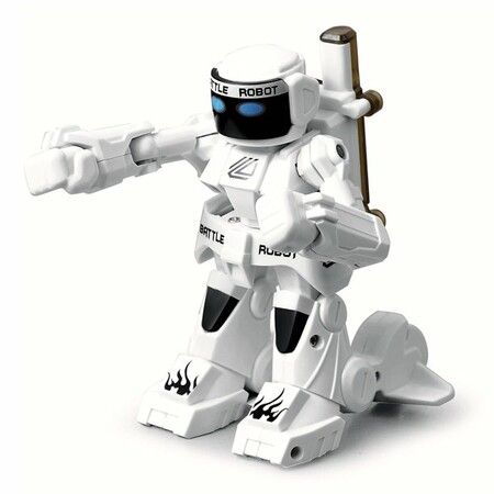 Fighting Robots, RC Battle Boxing Robot Toys Remote Control 2.4G Humanoid Fighting Robot for Boys Kids Birthday White