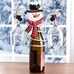 2PCS Wine Bottle and Glass Holder Snowman Santa Claus Ornaments Decor for Stemware Racks Kitchen Bar Table Christmas Decorations Shape Random
