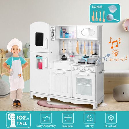 Wooden Play Kitchen Toddler Roleplay Set Kids Educational Toys Pretend Playset 10Pcs
