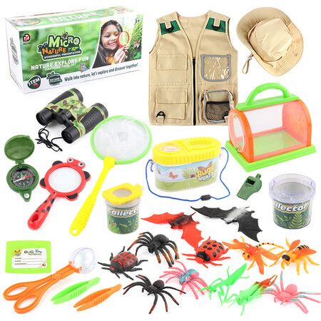 Safari Costume Cargo Vest and Hat for Kids Outdoor Explorer Kits and Role  Pla