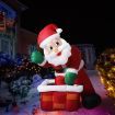 Santaco Inflatable Christmas Decor Santa Chimney 1.2M LED Lights Xmas Party