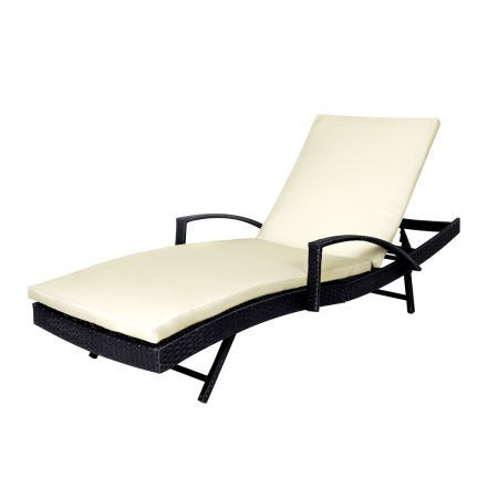 Levede Outdoor Sun Lounger Furniture Wicker Lounge Garden Patio Bed Cushion Pool