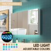 Mirrored Bathroom Cabinet LED Lighted Wall Storage Medicine Shaving Organiser with Shelves 3 Doors 16 Colours