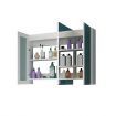 Mirrored Bathroom Cabinet LED Lighted Wall Storage Medicine Shaving Organiser with Shelves 3 Doors 16 Colours