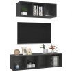 2 Piece TV Cabinet Set Grey Chipboard