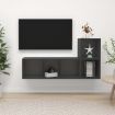 2 Piece TV Cabinet Set Grey Chipboard