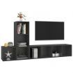 3 Piece TV Cabinet Set Grey Chipboard