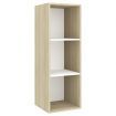 3 Piece TV Cabinet Set White and Sonoma Oak Chipboard
