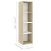 3 Piece TV Cabinet Set White and Sonoma Oak Chipboard