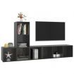 3 Piece TV Cabinet Set High Gloss Grey Chipboard