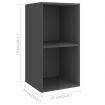 Wall-mounted TV Cabinets 2 pcs High Gloss Grey Chipboard