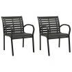 Garden Chairs 2 pcs Steel and WPC Black