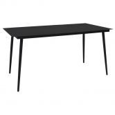 Garden Dining Table Black 150x80x74 cm Steel and Glass