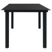 Garden Dining Table Black 190x90x74 cm Steel and Glass