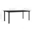 Garden Dining Table Black 190x90x74 cm Steel and Glass