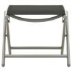 Folding Footrest Black and Silver Textilene and Aluminium