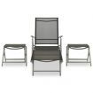 3 Piece Garden Lounge Set Textilene and Aluminium Silver
