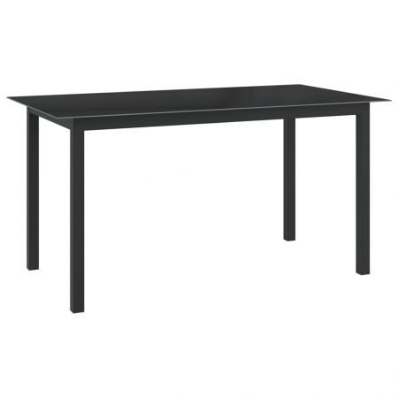 Garden Table Anthracite 150x90x74 cm Aluminium and Glass