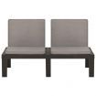 Garden Lounge Bench with Cushion Plastic Grey